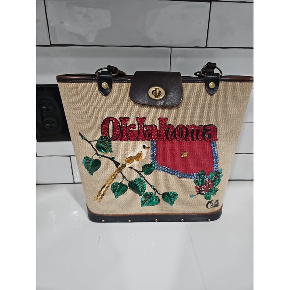 Enid Collins Handbags - Enid Collins Of Texas Vintage Purse Bag - OKLAHOMA